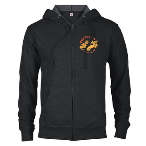 Surftown Zip Hoodie in Black