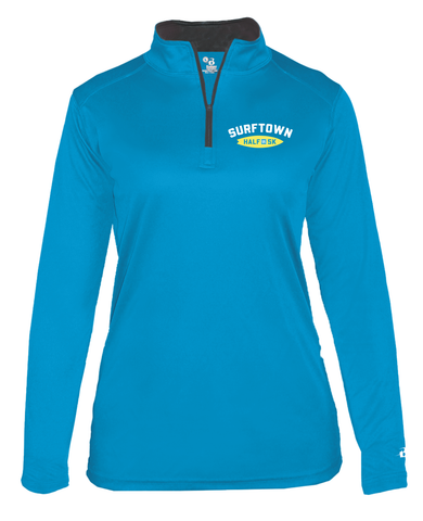 Surftown Women's Quarter Zip in Electric Blue