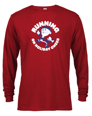 Running on Holiday Cheer Long Sleeve Cotton Shirt - Unisex
