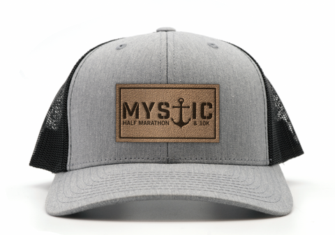 Mystic Leather Patch Hat in Heather Gray
