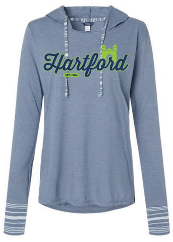 Hartford Arch Jersey Hoodie in Stonewash