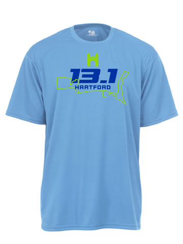 Eversource Hartford Half Marathon Tech Tee in Columbia Blue