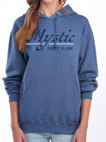 Mystic Half Marathon & 10K Hoodie in Heather Blue