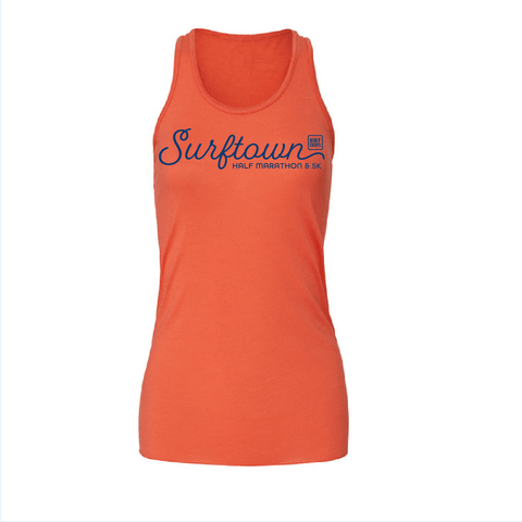 Surftown Racerback Tank in Coral