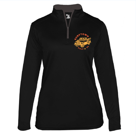 Surftown Women's Badger Quarter Zip Black