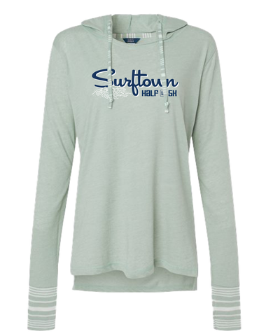 Surftown Women's Jersey Hooded Tunic in Greenstone