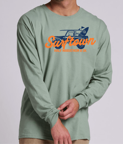 Surftown Jeep Long Sleeve Tee in Sage