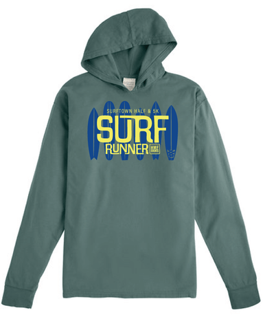Surftown Unisex Jersey Hooded T-Shirt in Cypress