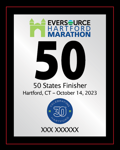 50 States Half-Marathon Finisher Plaque