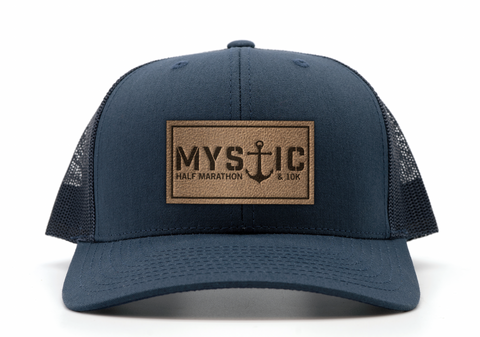 Mystic Leather Patch Hat in Navy